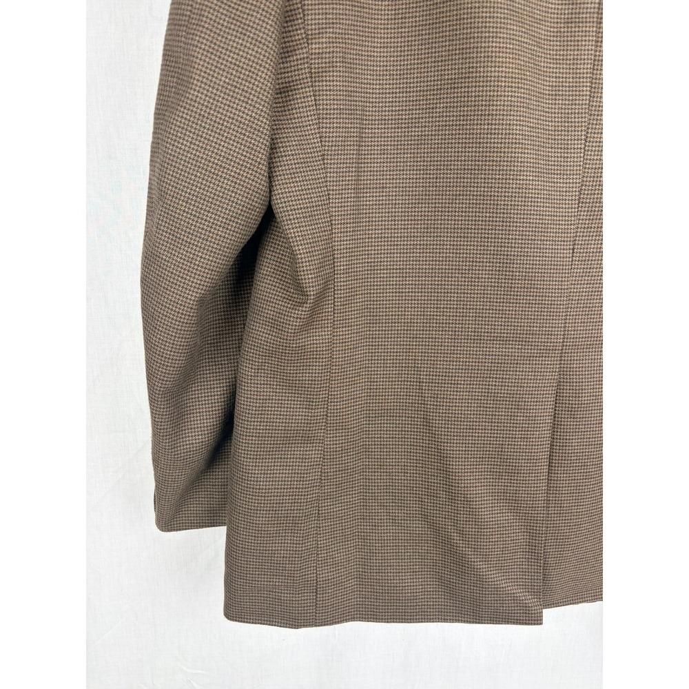 Mens Chaps 44R Brown Houndstooth Two Button Blazer Sport Coat Jacket Micro - Picture 13 of 16